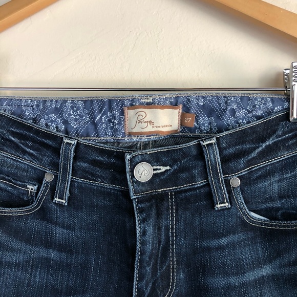 Paige Skyline Ankle Peg Raw Hem Skinny Jeans - Picture 3 of 5